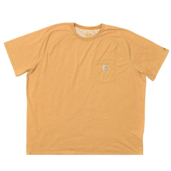 Carhartt Men's 3XL Yellow Cotton Blend T-Shirt Short Sleeve Force Relaxed - Picture 1 of 7